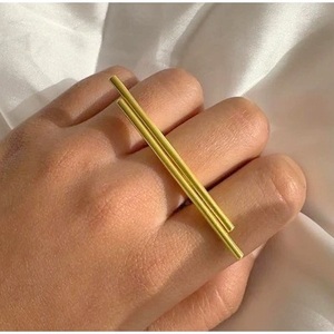 Fashionable Vintage Brass <b>Ring</b> 18K Gold Plated Unisex Geometric Statement Wings Style Gift - Product Image 5