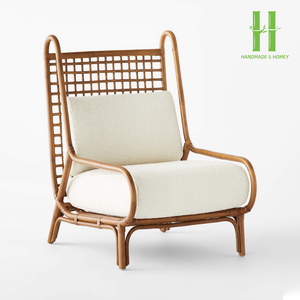 Vietnam Manufactured <b>Rustic</b> Rattan Leisure <b>Dining</b> <b>Chair</b> Natural Boho Vintage Home Furniture for Hotel Outdoor Villa Use - Product Image 3