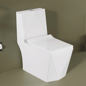 WC monobloc en céramique 665x360x780mm, siphon en S, double chasse, cuvette allongée, à poser au sol, design minimaliste, facile à nettoyer - Product Image 3