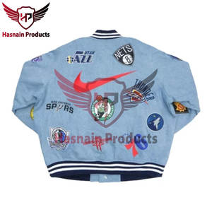 Veste bomber de baseball à rayures multiples avec logo personnalisé, veste de qualité supérieure, logo personnalisé, unisexe, manches de qualité supérieure, coupe-vent d'hiver - Product Image 4