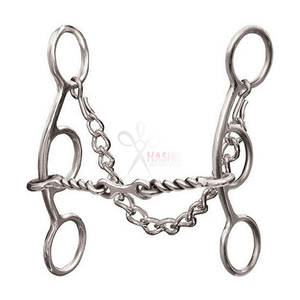 Bocado de Acero Inoxidable Profesional para Adiestramiento de Caballos, 5.5 Pulgadas, Alta Calidad, Reutilizable, con Boquilla Retorcida - Product Image 1