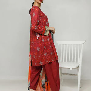 Vestido Largo de Verano Bordado al Por Mayor a Bajo Precio para Mujer, Listo para Fiesta, Estampado Personalizado, Completamente Cosido - Product Image 5