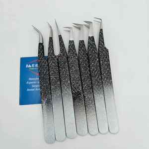 แหนบต่อขนตาสแตนเลสสีชมพูมีมุม90องศาปลายสายไฟเบอร์แบบปลายแหลม - Product Image 2