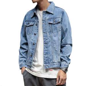 Chaquetas Vaqueras Personalizadas para Hombre, Chaqueta Vaquera Clásica Informal, Chaqueta de Mezclilla Azul Lavado para Hombre, Chaqueta Corta Estilo Cargo - Product Image 1