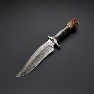 Venta al por mayor personalizada de alta calidad OEM ODM servicio mejor caza Camping cuchillo de acero de Damasco hecho a mano hermoso mango de hueso - Product Image 6