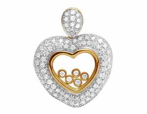 Hip Hop VVS Moissanite pendentif diamant taille ronde pendentif coeur en or jaune pour femme en argent sterling 925 - Product Image 1