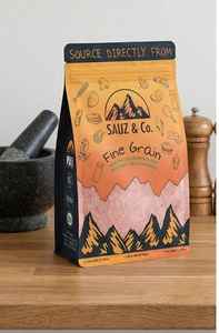 Sal Rosa del Himalaya de Grano Fino Premium en Bolsa Impresa, Sal de Mesa Gourmet de Grado Alimenticio Orgánico para Venta al por Menor y al por Mayor - Product Image 4