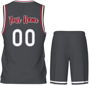 Conjuntos de uniformes de baloncesto ligeros y transpirables de talla grande y colores personalizados de alta calidad para hombres adultos - Product Image 1