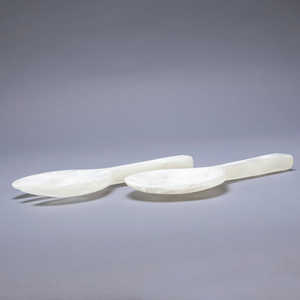 Juego de cuchara y tenedor para ensalada de resina hecho a mano duradero, utensilios de cocina con estilo seguros para alimentos respetuosos con el medio ambiente para uso en el comedor del hotel en casa - Product Image 2