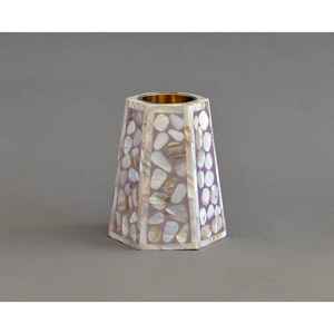 mother of pearl Incense Burner for Arabic Mubkhars Mother of Pearl Inlay <b>Large</b> Empty Candle <b>Jar</b> Packaged in Box Made in India - Product Image 3
