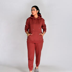 ชุดวอร์มผ้าฝ้ายโพลีเอสเตอร์ระบายอากาศแห้งเร็วสำหรับผู้หญิงพิมพ์ลายสีพื้นกางเกงและเสื้อทรงสั้นสำหรับฤดูหนาว - Product Image 5