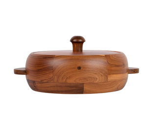 Cacerola de madera de fabricación, plato de olla caliente para servir de madera, tamaño personalizado decorativo, diseñador antiguo, la mejor venta - Product Image 4