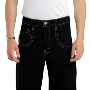 กางเกงยีนส์ขาบาน20นิ้วของผู้ชายต่ำลงเด็คผ้าฝ้ายแบบโบราณทนทานล้างได้ชุดการ์ดที่ไม่ซ้ำกันออกแบบคุณสมบัติปุ่มที่กำหนดเอง - Product Image 5