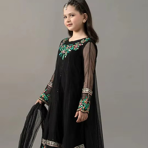 Pakistan trẻ em chính thức Fancy choàng với gota patti và <span class=keywords><strong>Net</strong></span> dupatta cho đám cưới bên lễ kỷ niệm truyền thống - Product Image 1