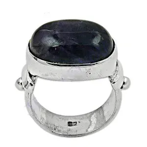 แหวนเงินแท้ 925 ทำมือสำหรับผู้หญิง ประดับพลอยสีน้ำเงินธรรมชาติทรงรี เครื่องประดับแพลตตินัม งานฝีมือประณีต - Product Image 3