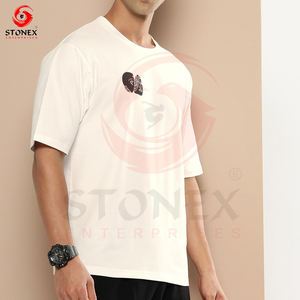 2025 Boxy Fit T-shirt Pro Club poids lourd surdimensionné impression personnalisée plaine unisexe O cou T-shirt - Product Image 5