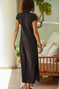 Bikini Mexicano Étnico Vintage con Bordado Campesino, Rayón Azul, Cuello en V Ancho, Rayas, Paisley, Encaje, Teñido Liso, Directo de Fábrica - Product Image 5