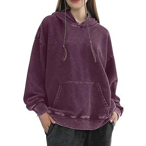Wholesale Women Acid <b>Wash</b> Hoodies Breathable Winter Oversized Sweatshirts OEM Custom Service Factory Price Streetwear - Product Image 1