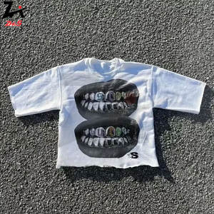 Camiseta estampada de manga corta de gran tamaño gótico Punk versátil Retro camiseta hombres mujeres Unisex Streetwear moda Top Casual salidas - Product Image 2