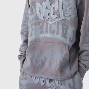 Sweat à capuche oversize en molleton délavé pour homme, haute qualité, 100% coton, poids lourd 410 g/m², French Terry, épaules tombantes, sans hiver, personnalisé - Product Image 3