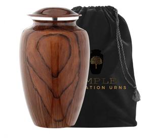 Urna Funeraria Ecológica de Estilo Europeo Americano, Color Marrón, con Diseños Personalizables en Mármol, para Cenizas Humanas, 220 Pulgadas Cúbicas - Product Image 1