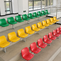 Siège de tribune de stade en HDPE durable avec dossier fixe, léger (moins de 1 kg), chaise d'événement portable pour le sport