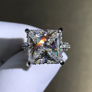 Princess Cut Diamond Moissanite Diamond <b>Ring</b> <b>925</b> Sterling <b>Silver</b> Gift For Her - Product Image 1