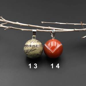 จี้อัญมณีทรงกลมธรรมชาติ15มม. เลือกได้หลายแบบสำหรับงานปาร์ตี้สร้อยคอแบบเจาะของขวัญที่มีอัญมณีหลวม - Product Image 5