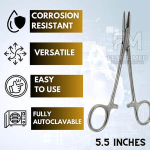 Pinza de Sutura Quirúrgica Manual de Acero Inoxidable de 21 cm, Portaagujas Heaney, Instrumento Reutilizable para Sujetar Suturas - Product Image 6