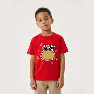 เสื้อยืดเด็ก Fun Kids' ลายการ์ตูน Pou  โลโก้สั่งทำได้ คอกลม ผ้าคอตตอนเจอร์ซีย์ 100%  พร้อมเทคนิคการพิมพ์ลาย  ลายไดโนเสาร์เรียบๆ  รับทำโลโก้ตามแบบ - Product Image 2