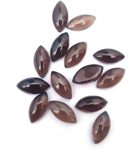 40 pièces Smoky Hydro Quartz Marquise Cabochon! Pierres précieuses en vrac polies pour la fabrication de bijoux (8x10mm-10x20mm) - Product Image 6