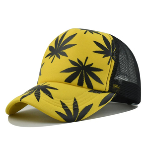 Gorra de béisbol de verano para hombre 100% poliéster hoja impresa estilo Dobby transpirable esponja malla deportes al aire libre gorra de camionero - Product Image 5