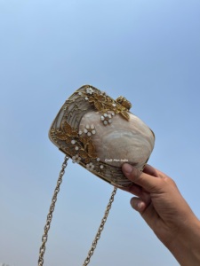 Gorgeous Women Clutch Bags resin clutch Pearl Dinner Dress Evening Bag Clutch Purse with Metal Handle Dinner <b>Handbags</b> for Women - Product Image 2