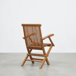 Outdoor <b>Folding</b> Solid Wood Arm <b>Chair</b> with Minimalist Design Teak Wood Foldable Not Water Resistant Outdoor Furniture - Product Image 5