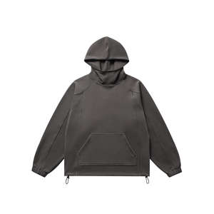 Sudaderas con capucha para hombre con logotipo personalizado 350gsm ropa de calle de peso pesado polar cuello alto de cara completa Sudadera con capucha para hombre sudaderas con capucha - Product Image 2