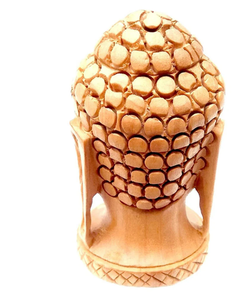 Moderna Estatua de Cabeza de Buda Tallada a Mano en Madera, Artesanía en Madera, Ecológica, Duradera, Decorativa y Artística para Sala de Estar - Product Image 4