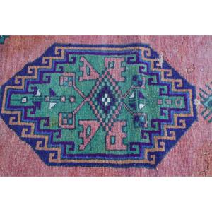 Alfombra Turca Vintage de 3.6x5.3 pies, Alfombra de Lana Azul con Diseño Floral - Product Image 5