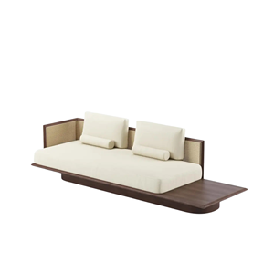 Sofá de Ratán Versátil para Interiores y Exteriores con Cojines Tapizados para Salas de Estar, Patios, Terrazas, Hoteles y Espacios - Product Image 2