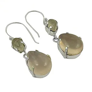 Romantic Water Drop Crystal Rhinestone Natural Stone <b>925</b> <b>Silver</b> <b>Earrings</b> for Women Party Jewelry - Product Image 2