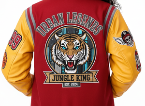 Chaqueta Universitaria de Béisbol con Logotipo Personalizado del Fabricante OEM, Chaqueta Varsity con Mangas de Cuero para Hombre, Bordado de Alta Calidad - Product Image 4