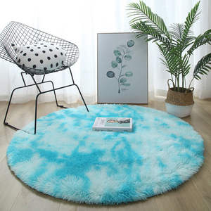 Tapis moderne en soie et laine sur mesure, hauteur de poils 5-6 mm, design circulaire moelleux, fabriqué à la machine pour la maison et le bureau, lavable en machine - Product Image 4
