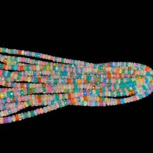 Cuentas de Rondelle facetadas de ópalo de discoteca, cuentas de piedras preciosas multicolores naturales de 4-5mm para hacer joyas, collar, pulsera, suministro al por mayor - Product Image 3