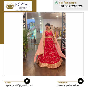 Georgette lehenga choli หนังเทียมดีไซน์สวยพร้อมงานปักสำหรับงานปาร์ตี้และงานแต่งงาน - Product Image 2