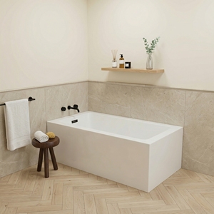 Baignoire d'angle murale moderne et durable en acrylique - FW-C-6032R22 pour appartements, hôtels et villas - Product Image 4