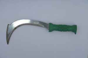 Hache triangulaire légère en acier, lame en acier, manche en bois de 13 pouces, finition polie, 15,5 cm, 150 g, petite hache triangulaire, faucille de désherbage d'extérieur, tranchante - Product Image 5