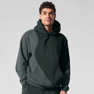 เสื้อมีฮู้ดแบบสวมหัวของผู้ชายเสื้อมีฮู้ดลายคลื่นฝรั่งเศสเทอร์รี่น้ำหนักโอเวอร์ไซส์ออกแบบโลโก้ได้ตามต้องการ - Product Image 1