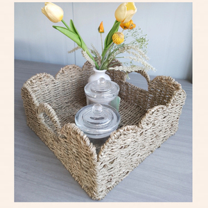 <span class=keywords><strong>Panier</strong></span> de rangement rectangulaire en paille tressée de style nordique pour bureau, idéal pour l'organisation de la papeterie, des télécommandes et des articles divers - Product Image 6