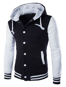 Unisex Customized Hooded <b>Baseball</b> Varsity <b>Jacket</b> <b>for</b> <b>Men</b> High Street Style Single Button Closure Design Wholesale Prices - Product Image 6