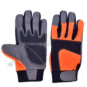 Vente en gros de gants de mécanicien en cuir synthétique, paume en caoutchouc, étiquette, gants de soudage - Product Image 6