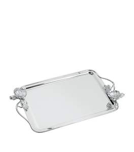 Bandeja DE SERVICIO DE METAL elegante y duradera pulida con espejo, perfecta para servir bebidas, aperitivos y Decoración elegante - Product Image 1